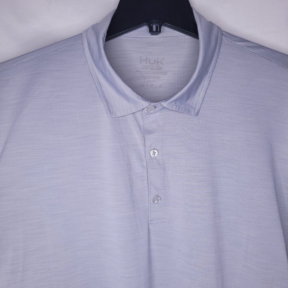 Huk Polo Shirt Mens 3XL Gray Tour Performance Short Sleeve